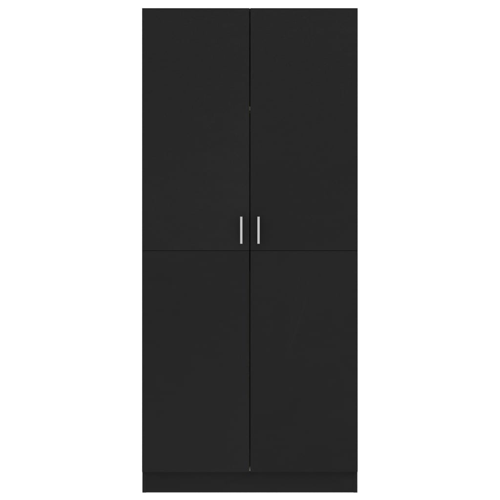 Wardrobe Black 80x52x180 cm Engineered Wood