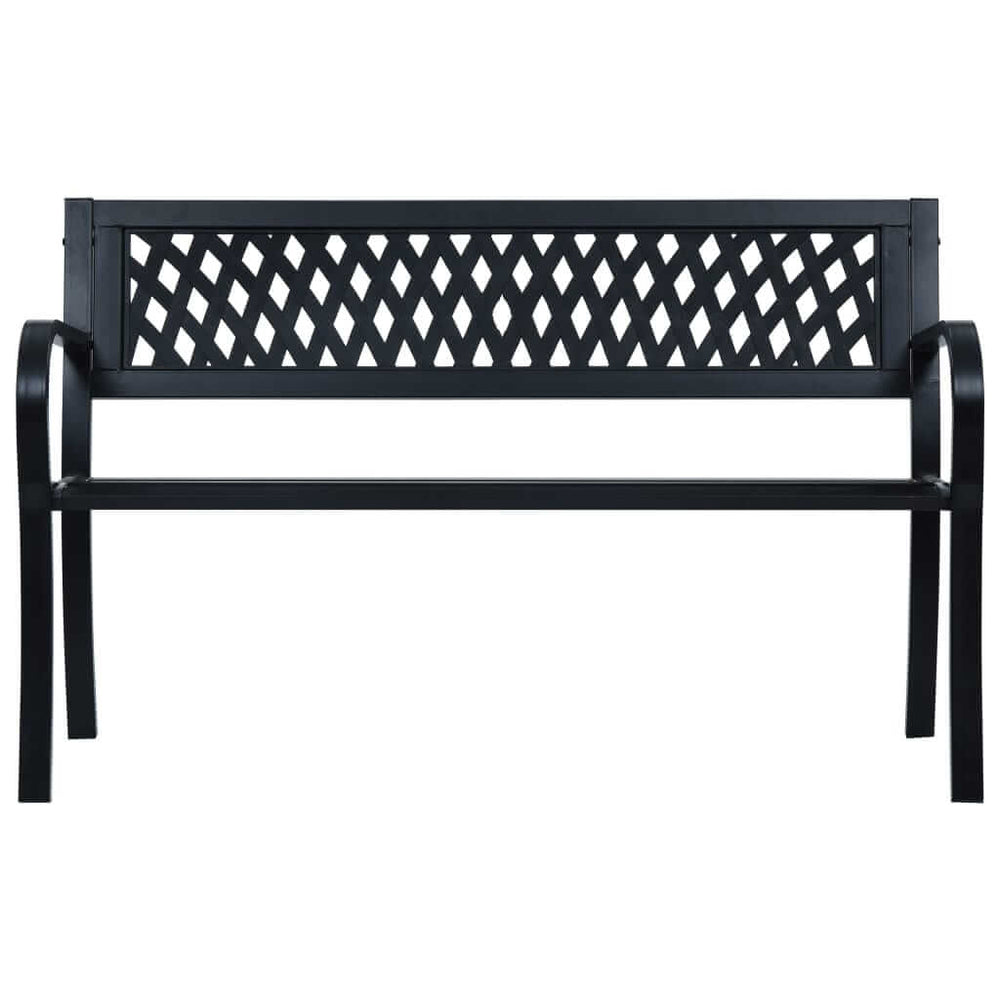 Garden Bench 125 cm Black Steel