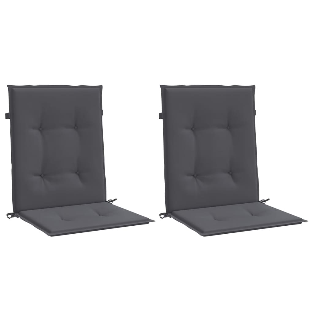 Garden Lowback Chair Cushions 2 pcs Anthracite Oxford Fabric