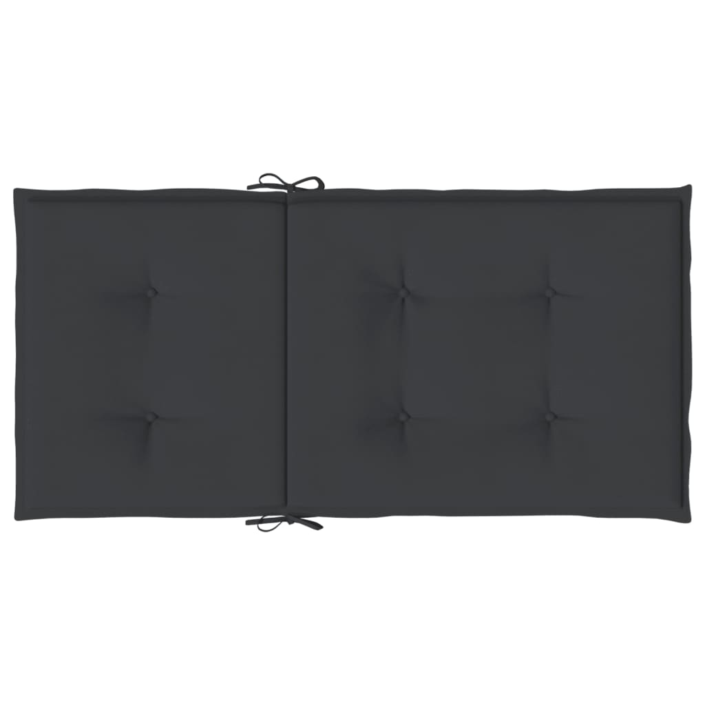 Affordable quality black lowback chair cushion for outdoor garden seating, durable and water-resistant Oxford fabric, 100x50x3 cm.