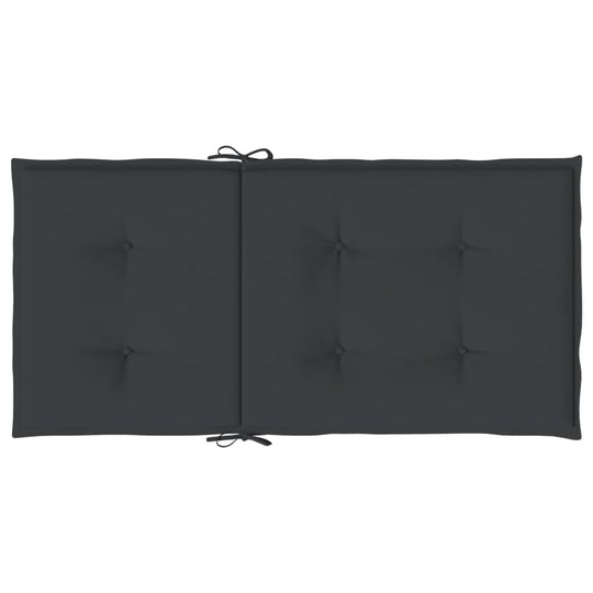 Affordable quality black lowback chair cushion for outdoor garden seating, durable and water-resistant Oxford fabric, 100x50x3 cm.