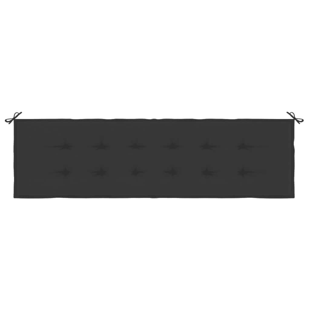 Affordable quality black garden bench cushion 180x50x3 cm made of durable and water-resistant Oxford fabric.