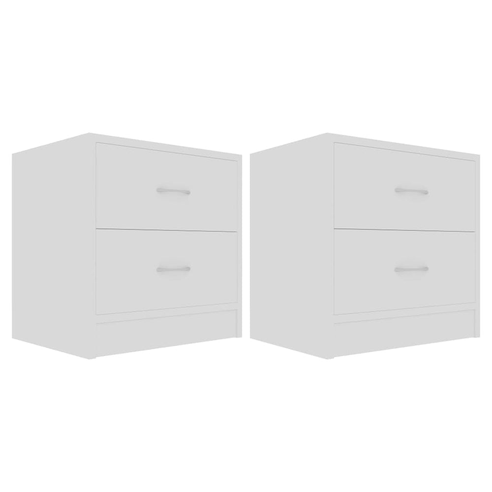 Bedside Cabinets 2 pcs White 40x30x40 cm Engineered Wood