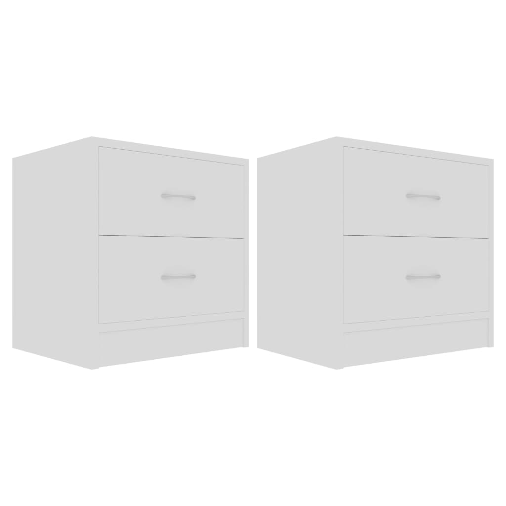 Bedside Cabinets 2 pcs White 40x30x40 cm Engineered Wood