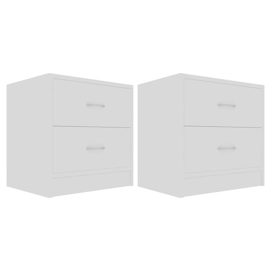 Bedside Cabinets 2 pcs White 40x30x40 cm Engineered Wood