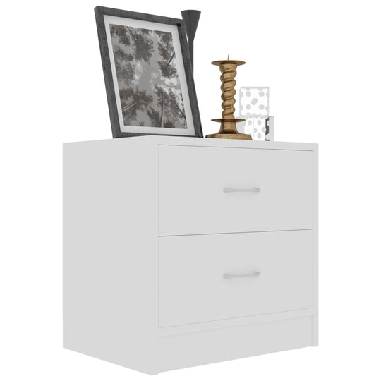 Bedside Cabinets 2 pcs White 40x30x40 cm Engineered Wood