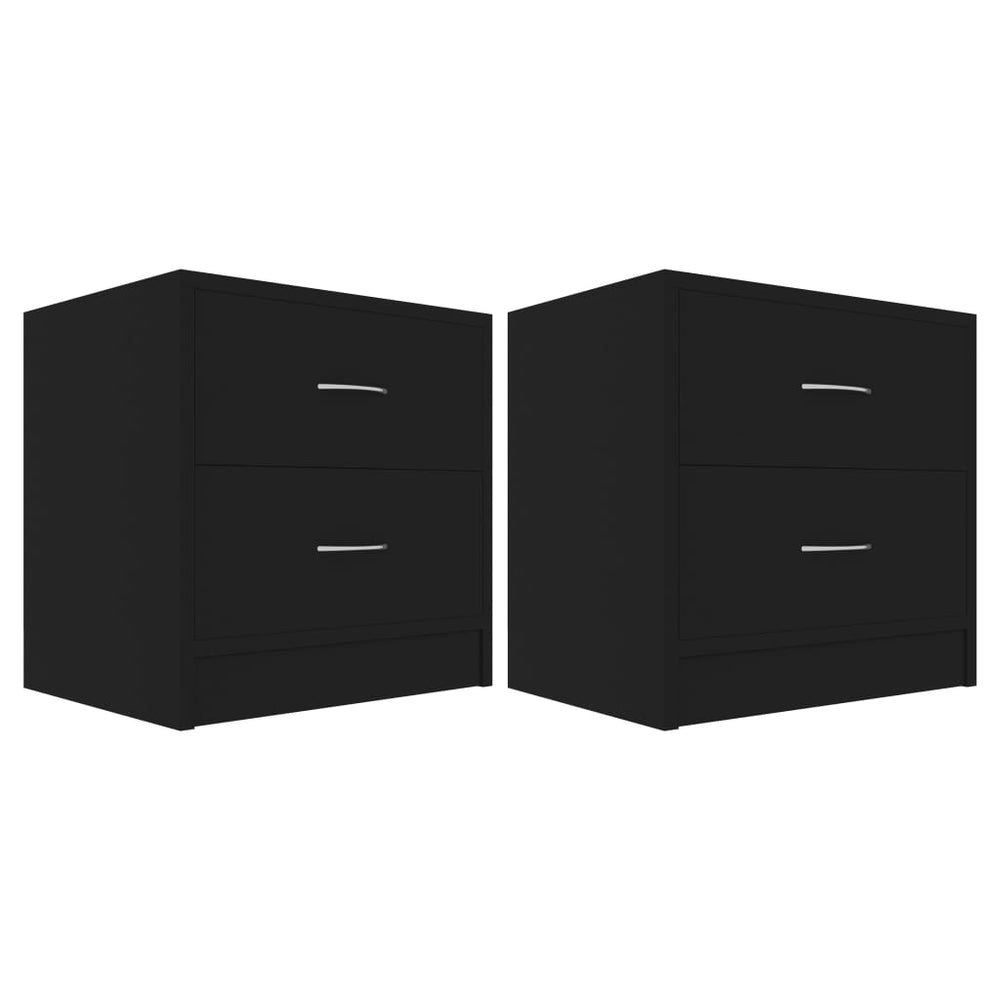 Bedside Cabinets 2 pcs Black 40x30x40 cm Engineered Wood