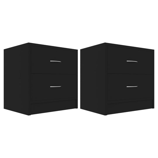 Bedside Cabinets 2 pcs Black 40x30x40 cm Engineered Wood