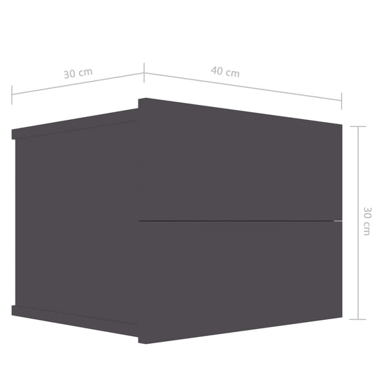 Bedside Cabinets 2 pcs Grey 40x30x30 cm Engineered Wood