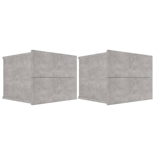 Bedside Cabinets 2 pcs Concrete Grey 40x30x30 cm Engineered Wood