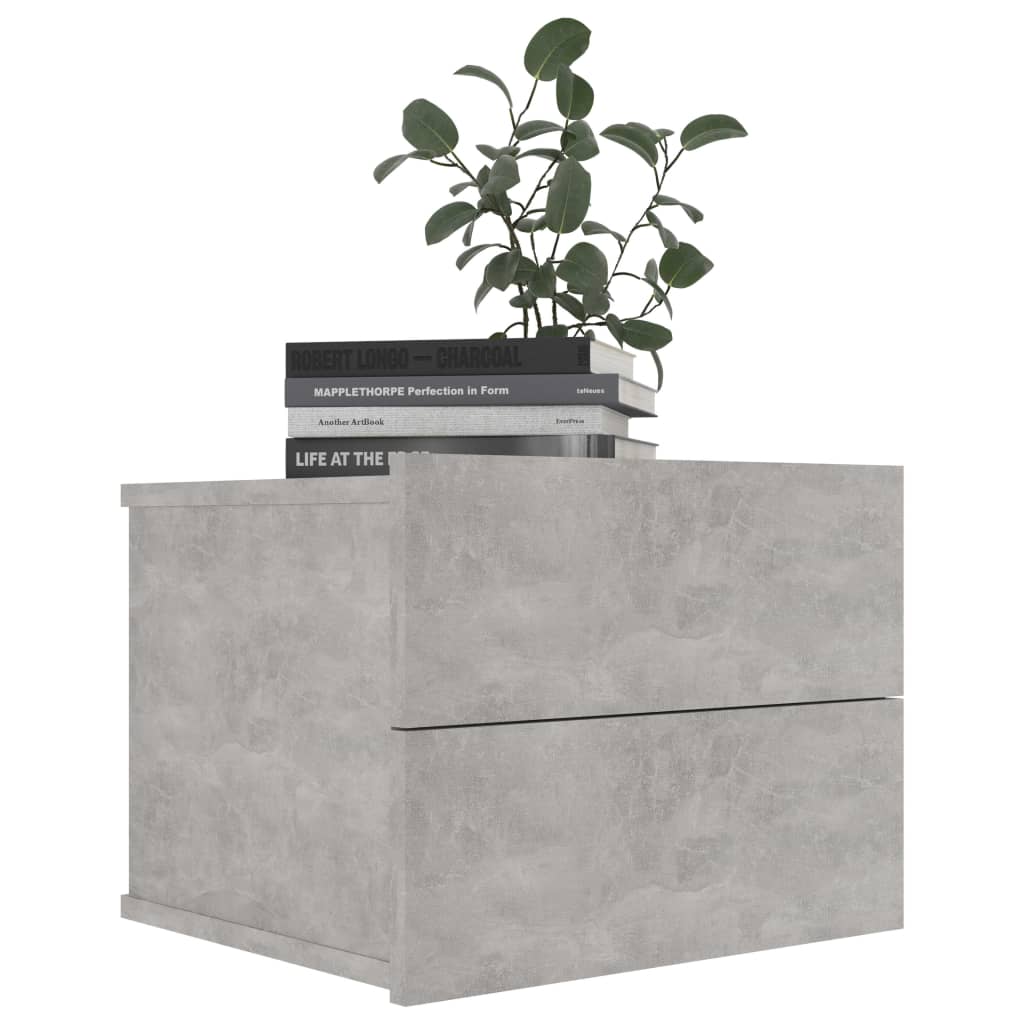 Bedside Cabinets 2 pcs Concrete Grey 40x30x30 cm Engineered Wood