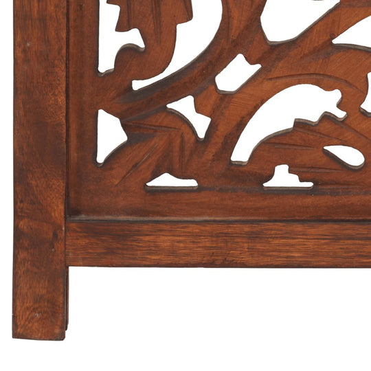 Hand carved 3-Panel Room Divider Brown 120x165 cm Solid Mango Wood