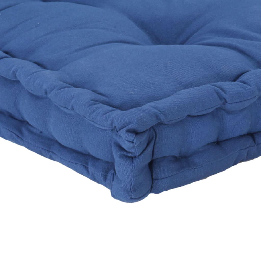 Pallet Floor Cushion Cotton 120x40x7 cm Light Blue