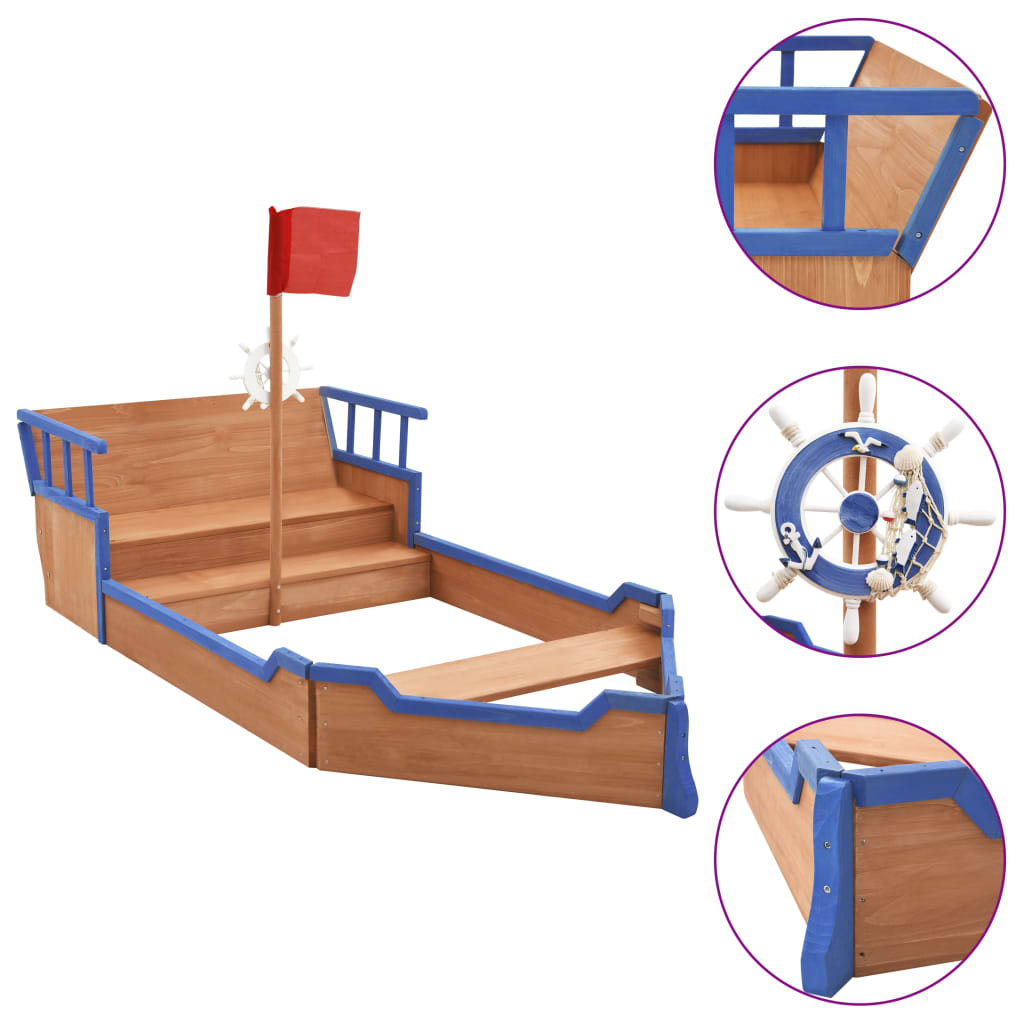 feed-cond-new, feed-sl-vidaXL Freight Payable, Multicolour, new, Outdoor Play Equipment, parcel, Sandboxes, Toys & Games, Toys & Games > Outdoor Play Equipment > Sandboxes, vidaXLSandbox Pirate Ship Firwood 190X94.5X101 Cm - Premium Sandboxes from vidaXL - Just $252! Shop Online Buy Now at S & D's Value Store Family Business Best Customer Service