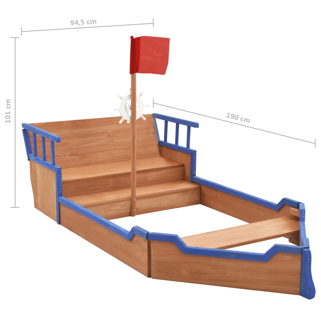 feed-cond-new, feed-sl-vidaXL Freight Payable, Multicolour, new, Outdoor Play Equipment, parcel, Sandboxes, Toys & Games, Toys & Games > Outdoor Play Equipment > Sandboxes, vidaXLSandbox Pirate Ship Firwood 190X94.5X101 Cm - Premium Sandboxes from vidaXL - Just $252! Shop Online Buy Now at S & D's Value Store Family Business Best Customer Service