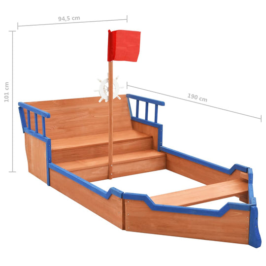 feed-cond-new, feed-sl-vidaXL Freight Payable, Multicolour, new, Outdoor Play Equipment, parcel, Sandboxes, Toys & Games, Toys & Games > Outdoor Play Equipment > Sandboxes, vidaXLSandbox Pirate Ship Firwood 190X94.5X101 Cm - Premium Sandboxes from vidaXL - Just $252! Shop Online Buy Now at S & D's Value Store Family Business Best Customer Service