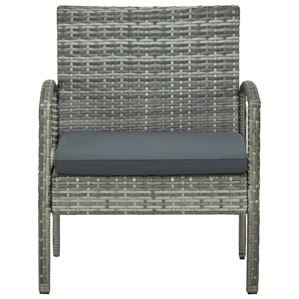 Garden Chair with Cushion Poly Rattan Grey