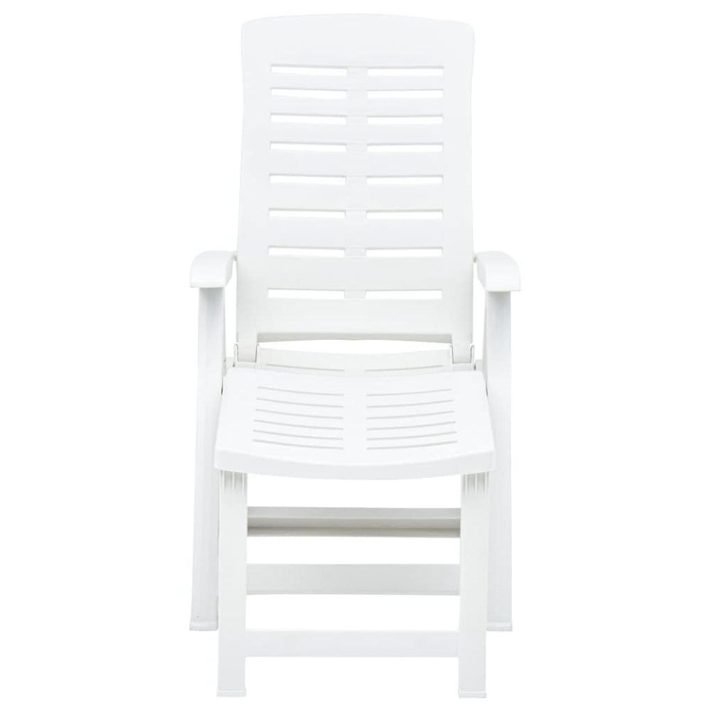 Folding Sun Lounger Plastic White