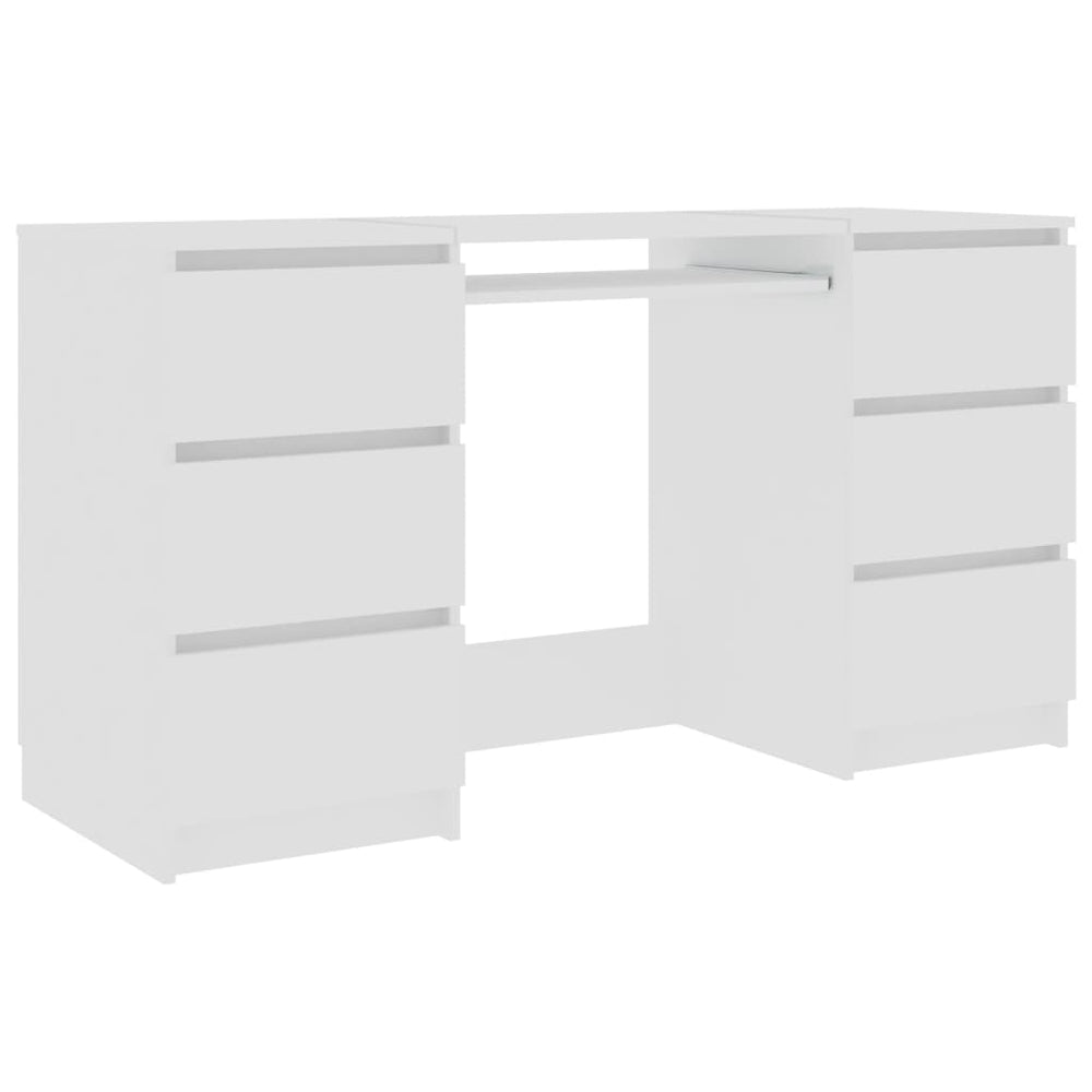 Writing Desk White 140x50x77 cm Engineered Wood