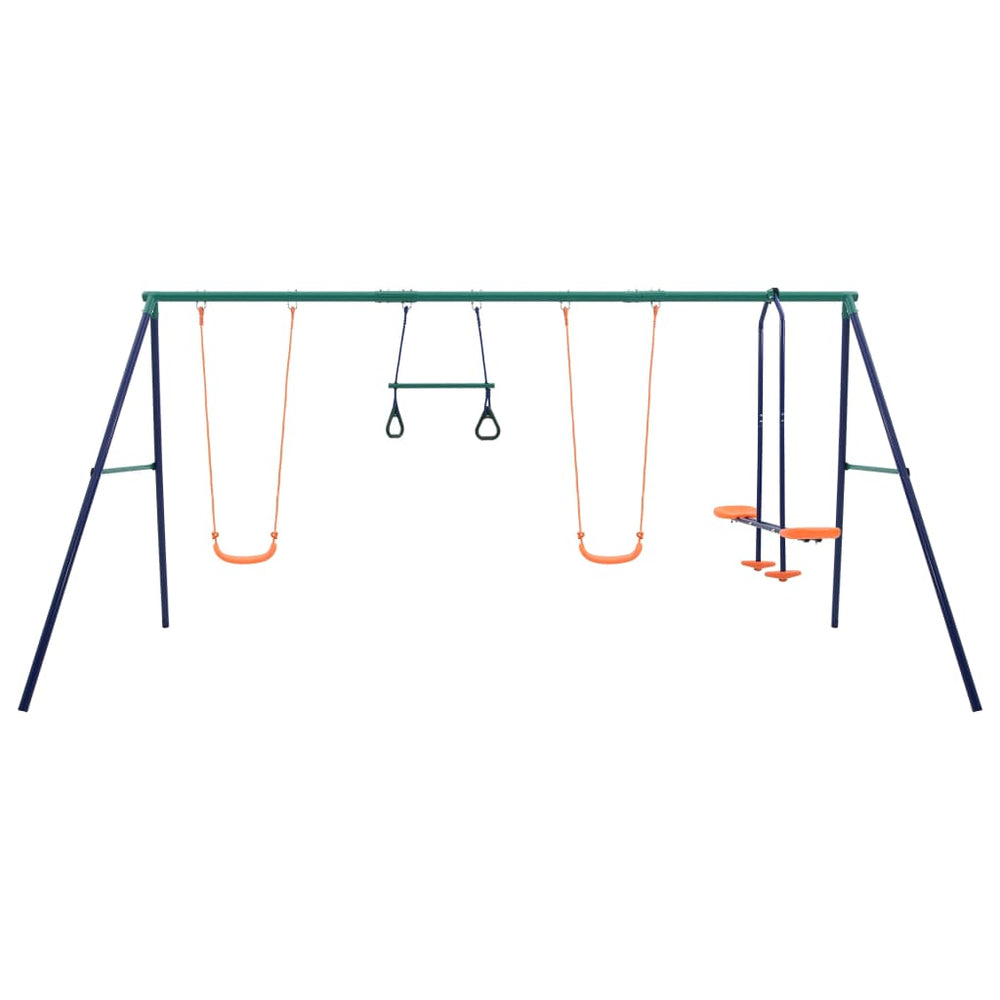 feed-cond-new, feed-sl-vidaXL Freight Payable, new, Orange, Outdoor Play Equipment, parcel, Swing Sets & Playsets, Toys & Games, Toys & Games > Outdoor Play Equipment > Swing Sets & Playsets, vidaXLSwing Set With Gymnastic Rings And 4 Seats Steel - Premium Swing Sets & Playsets from vidaXL - Just $237! Shop Online Buy Now at S & D's Value Store Family Business Best Customer Service