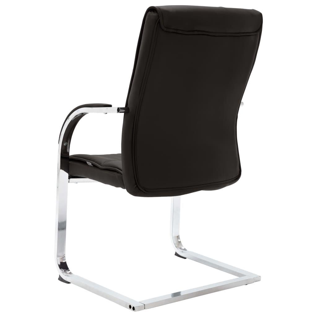 Cantilever Office Chair Black Faux Leather