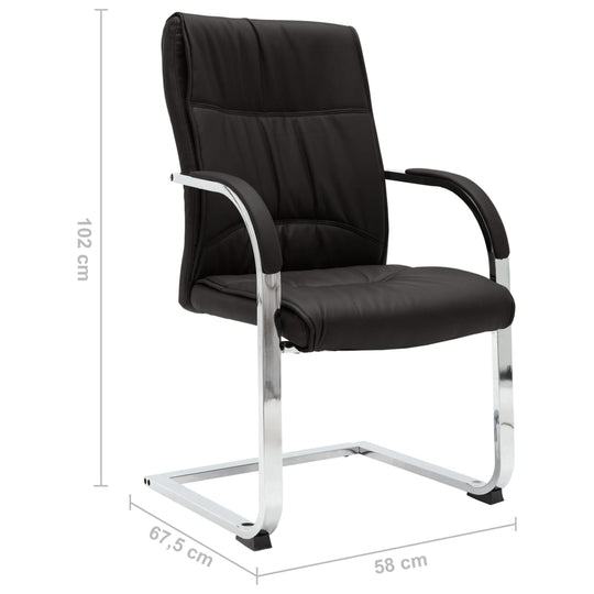 Cantilever Office Chair Black Faux Leather