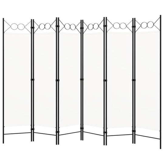 6-Panel Room Divider White 240x180 cm