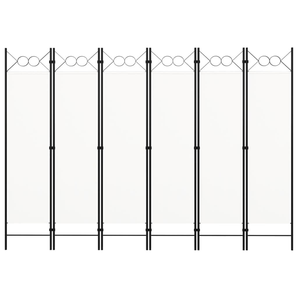 6-Panel Room Divider White 240x180 cm