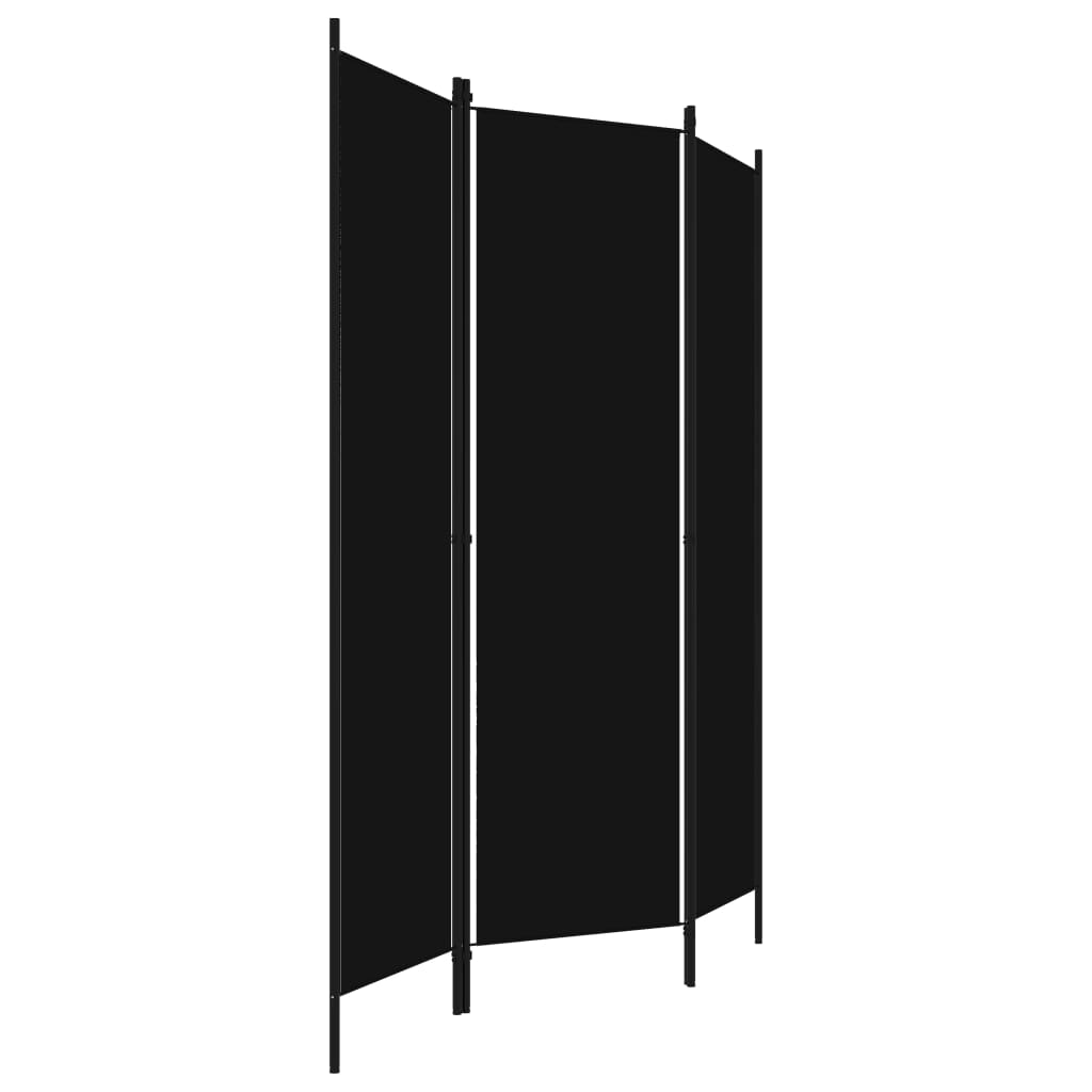 3-Panel Room Divider Black 150x180 cm