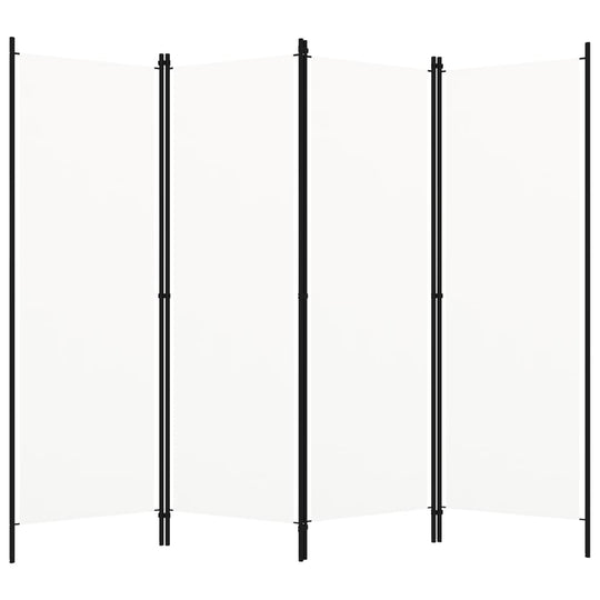 4-Panel Room Divider White 200x180 cm