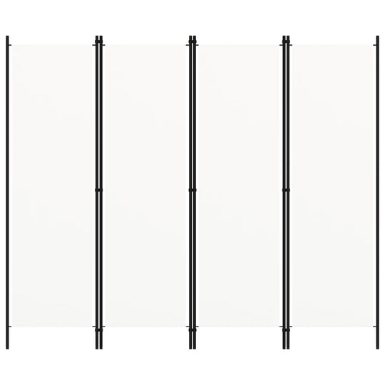 4-Panel Room Divider White 200x180 cm