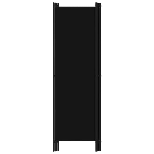 4-Panel Room Divider Black 200x180 cm