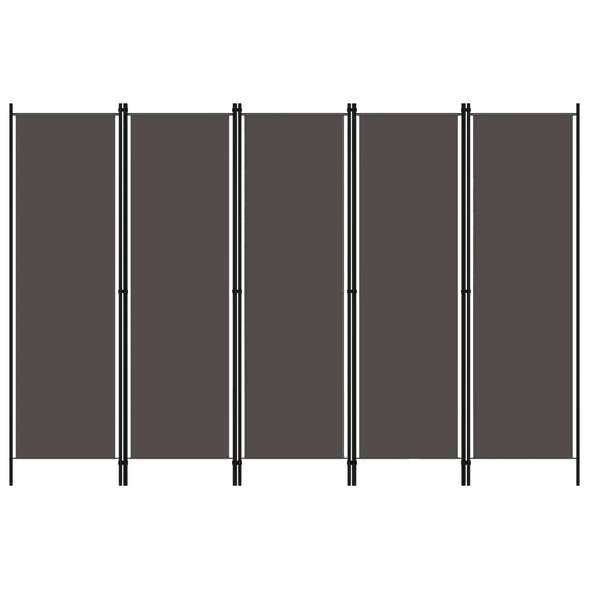 5-Panel Room Divider Anthracite 250x180 cm