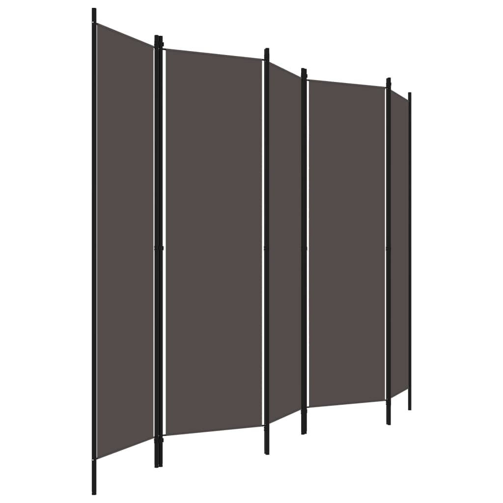 5-Panel Room Divider Anthracite 250x180 cm