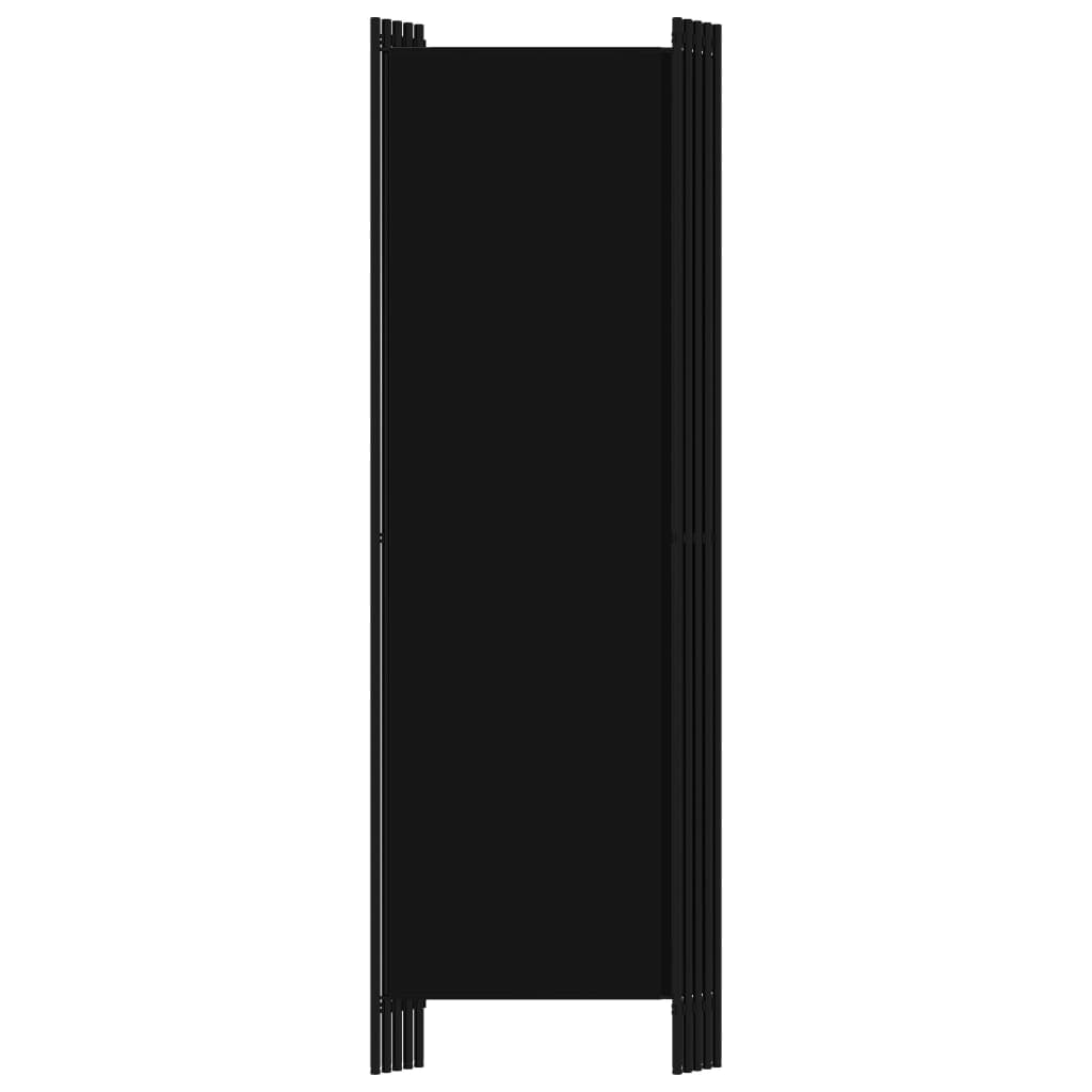 5-Panel Room Divider Black 250x180 cm