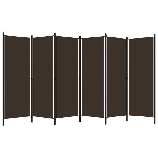 6-Panel Room Divider Brown 300x180 cm