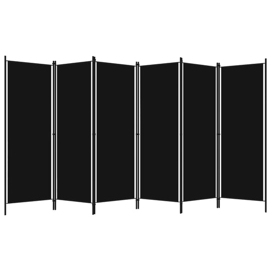 6-Panel Room Divider Black 300x180 cm