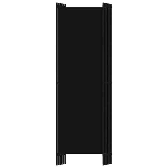 6-Panel Room Divider Black 300x180 cm