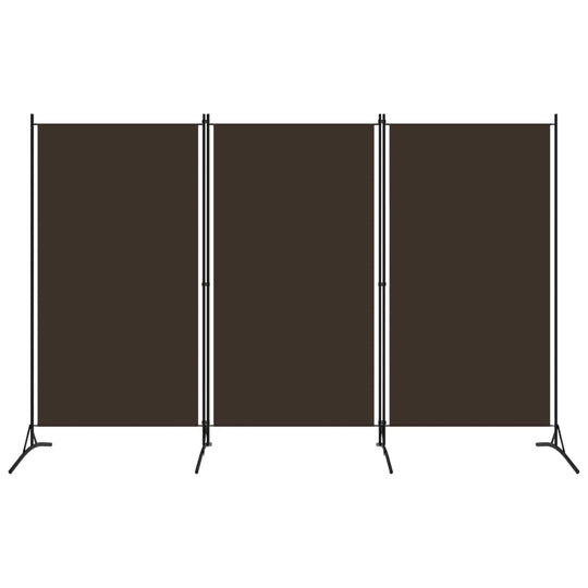 3-Panel Room Divider Brown 260x180 cm Fabric