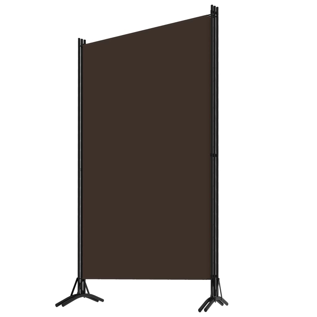 3-Panel Room Divider Brown 260x180 cm Fabric