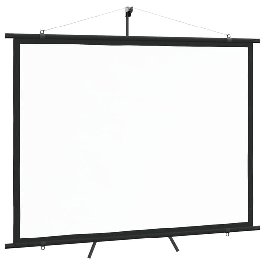 Affordable quality 90" projection screen with tripod for home theater, classroom, or DIY presentations. Matte white surface, 4:3 ratio.