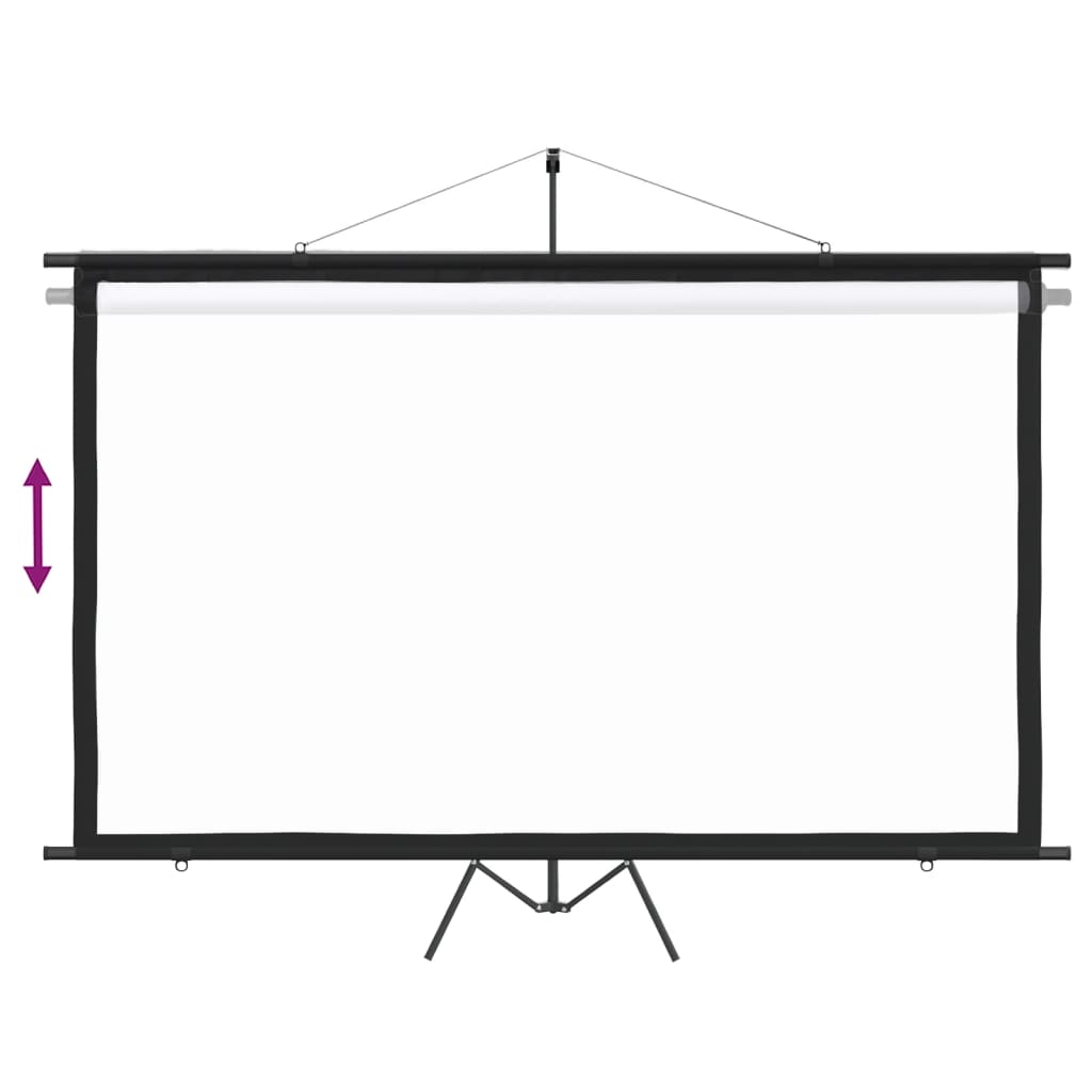 Affordable 120" projection screen with height-adjustable tripod, perfect for DIY home theatre and quality classroom presentations.