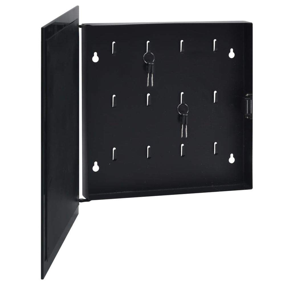 Key Box with Magnetic Board Black 35x35x4 cm