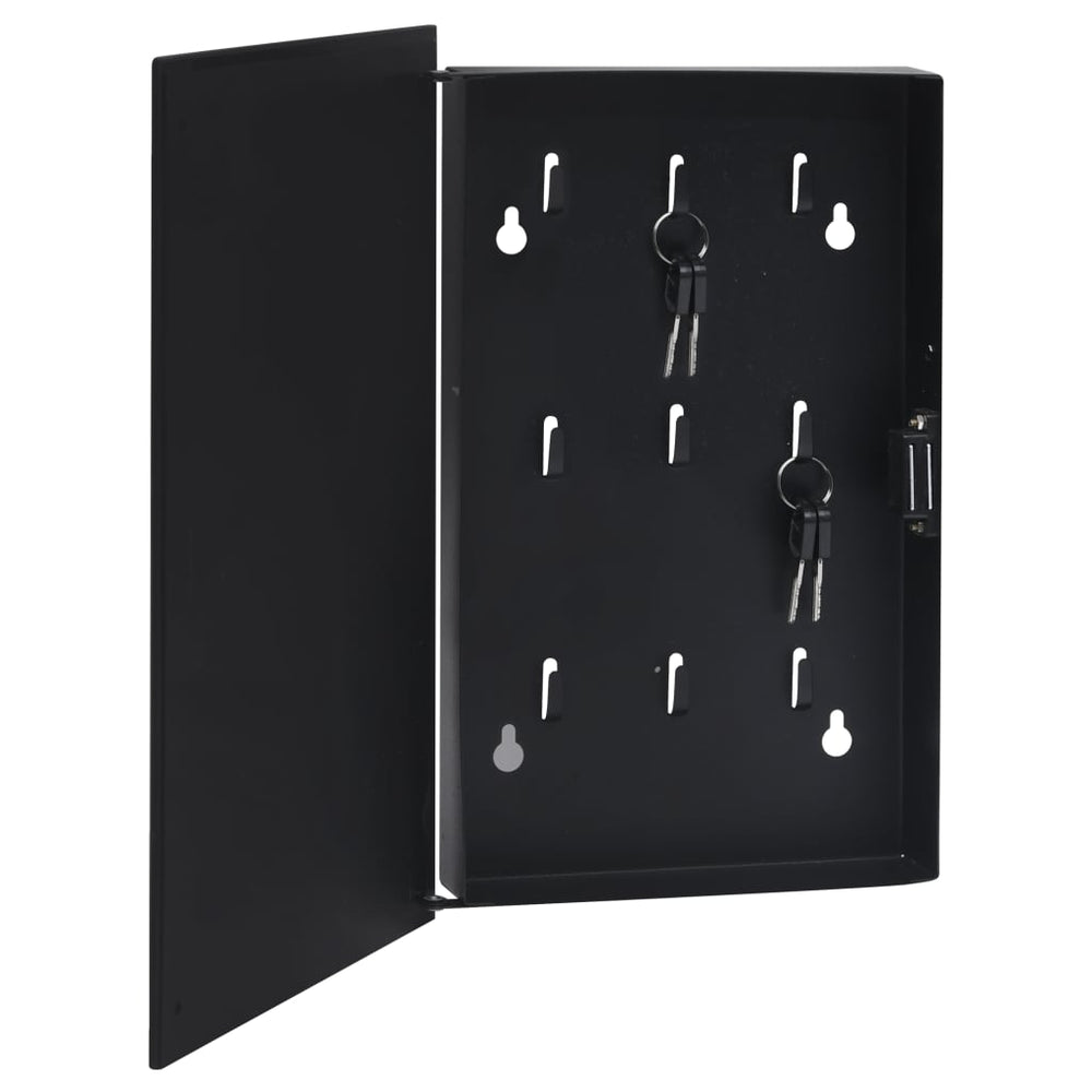 Key Box with Magnetic Board Black 30x20x4 cm