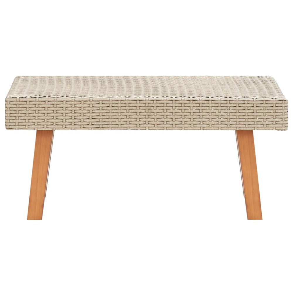 Garden Coffee Table Poly Rattan Beige