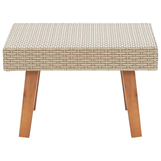 Garden Coffee Table Poly Rattan Beige