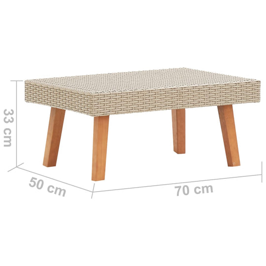 Garden Coffee Table Poly Rattan Beige