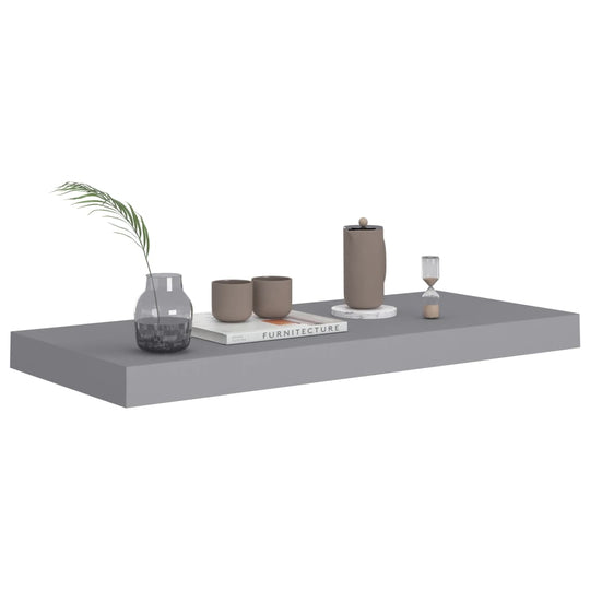 Floating Wall Shelf Grey 60x23.5x3.8 cm MDF