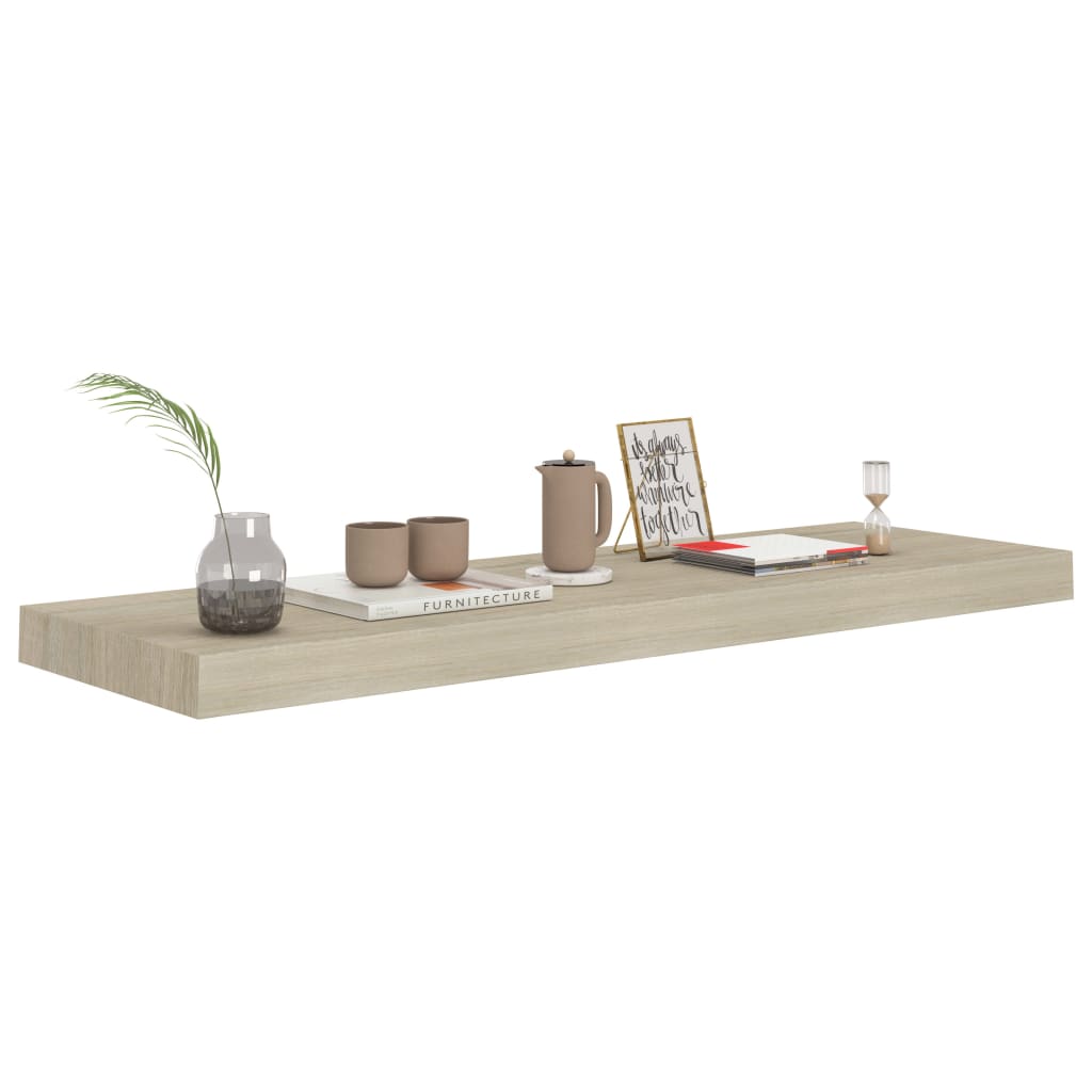 Floating Wall Shelves 2 pcs Oak 80x23.5x3.8 cm MDF