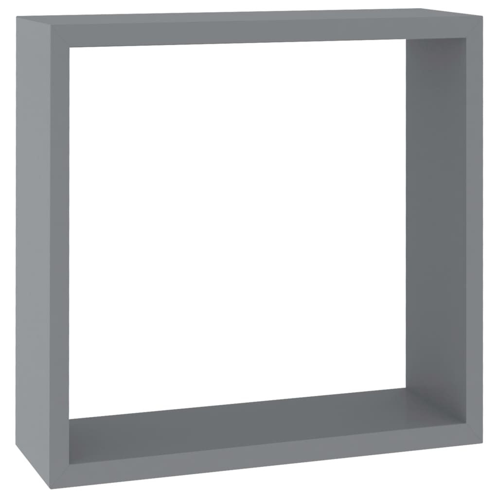 Wall Cube Shelves 3 pcs Grey MDF